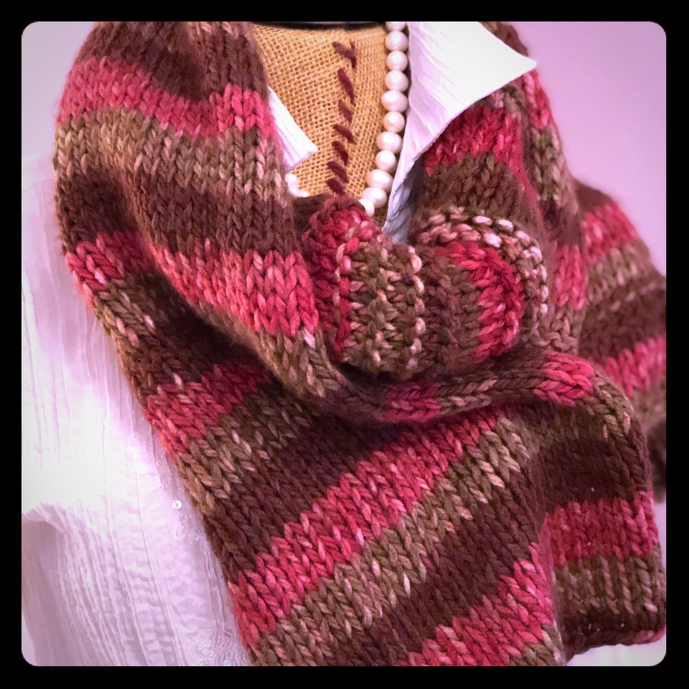 NWT Stocking stuffer-Hand knit soft Nordic scarf